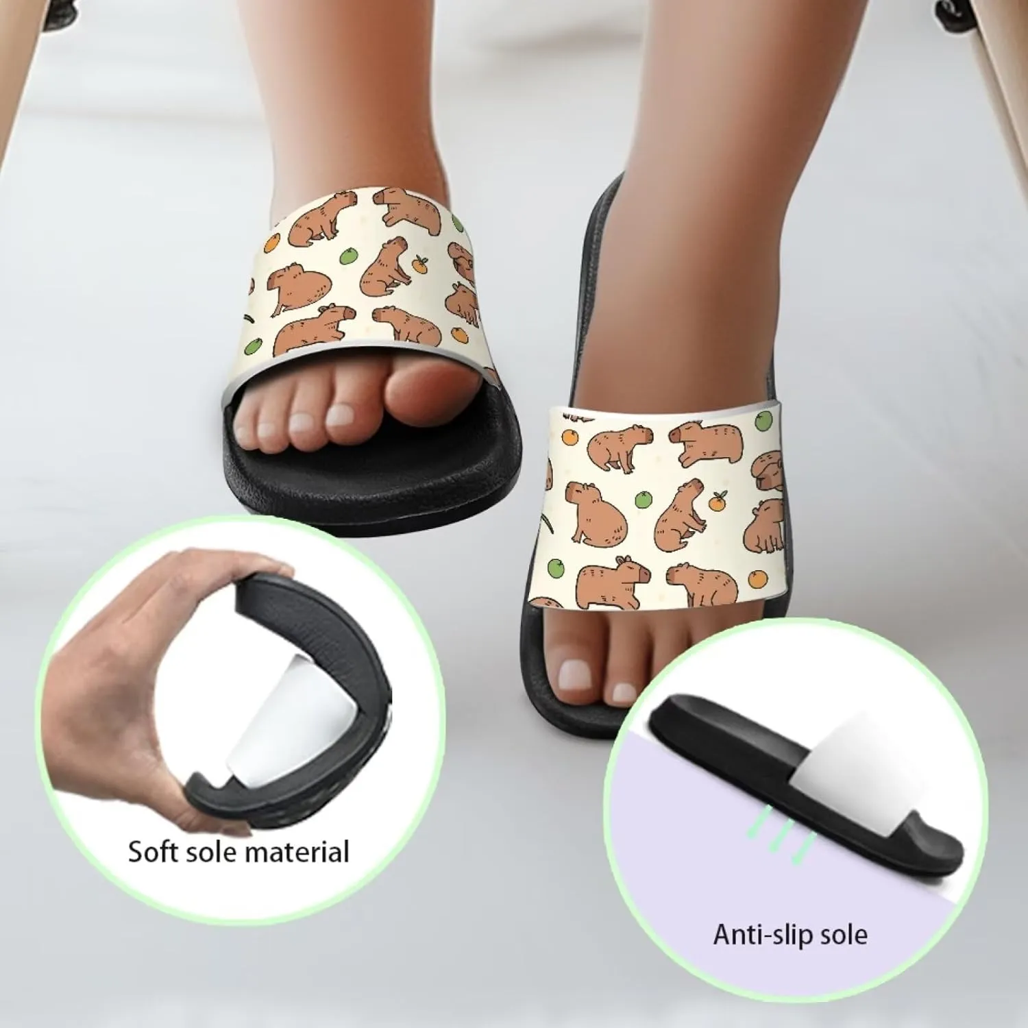 Girls Slide Sandals Breathable Summer Shoes for Kids with Non-Slip Sole Slides for Beach & Pool