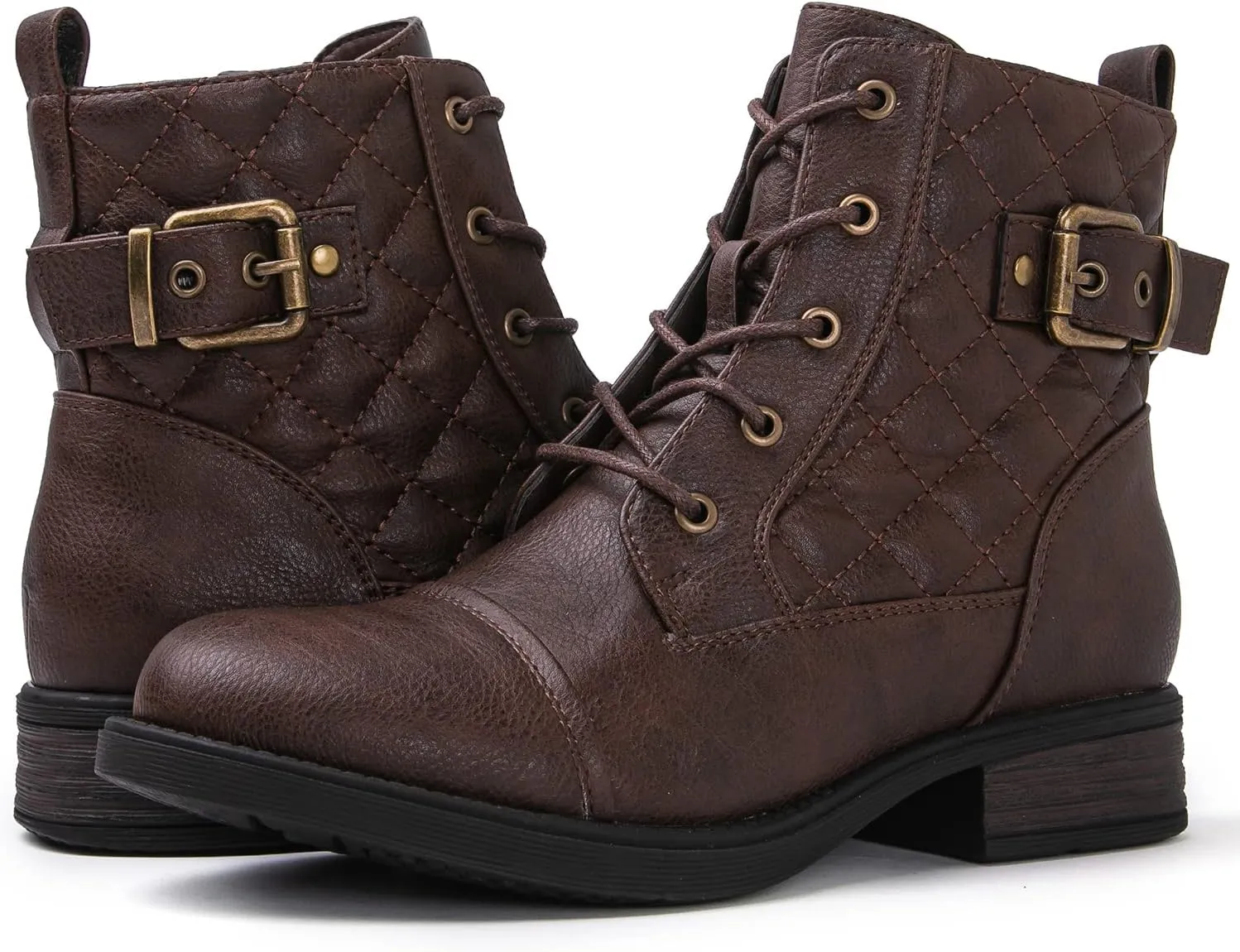 GLOBALWIN Women's Combat Boots Ankle Booties Fashion Comfortable Boots For Women