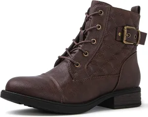 GLOBALWIN Women's Combat Boots Ankle Booties Fashion Comfortable Boots For Women
