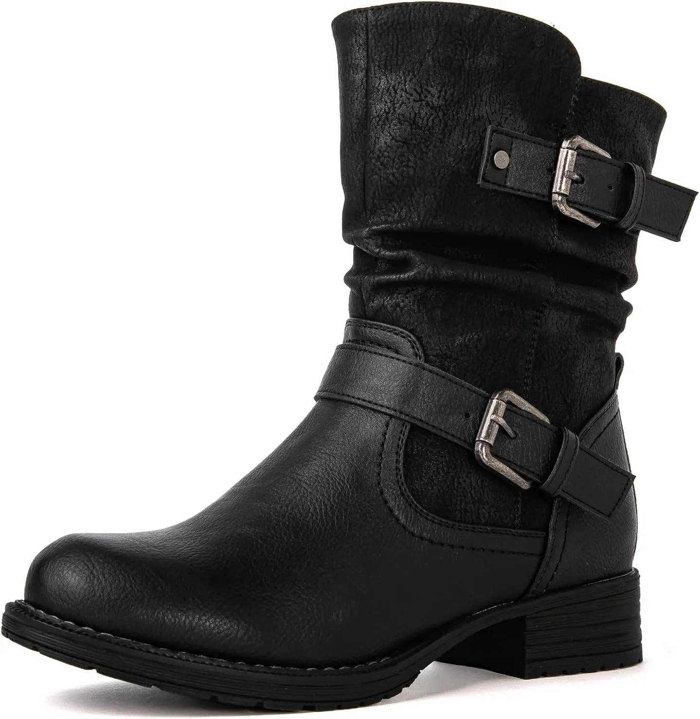 GLOBALWIN Women's Fur Booties Fashion Combat Ankle Boots For Women