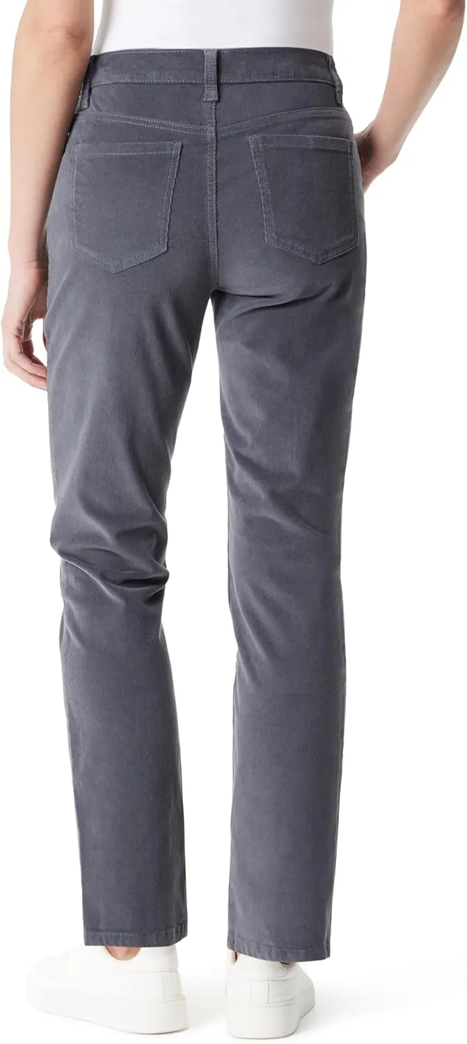 Gloria Vanderbilt Women's Amanda Corduroy High Rise Straight Leg Pant Standard