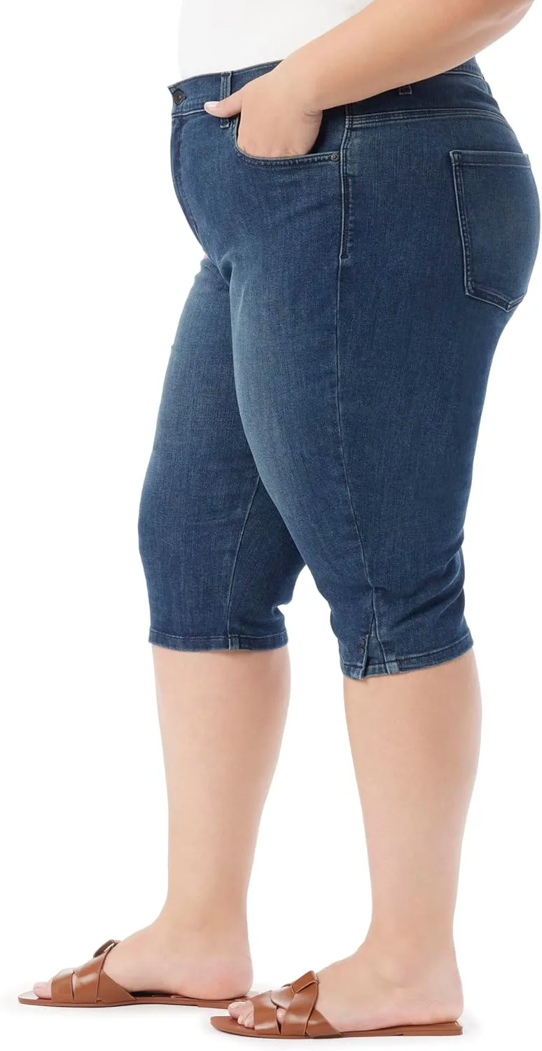 Gloria Vanderbilt Women's Amanda High Rise Skimmer Short Plus