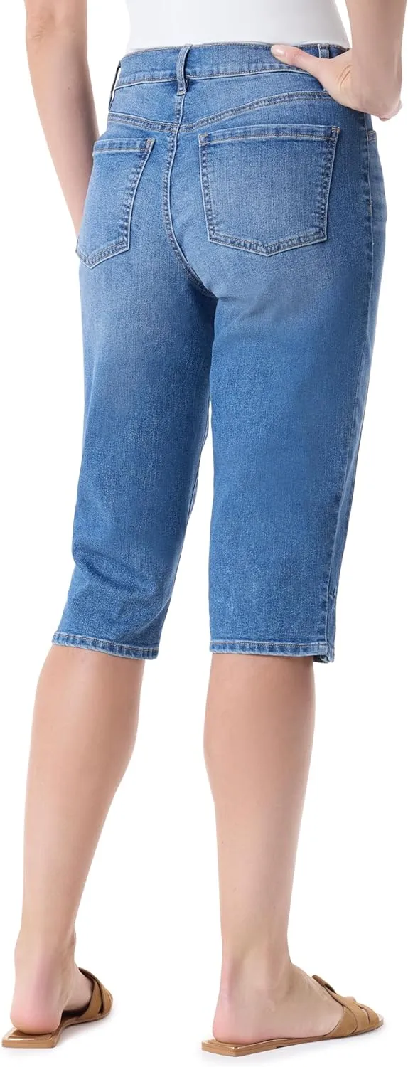 Gloria Vanderbilt Women's Dalia Seam Skimmer Short with Side Slit Vents Standard