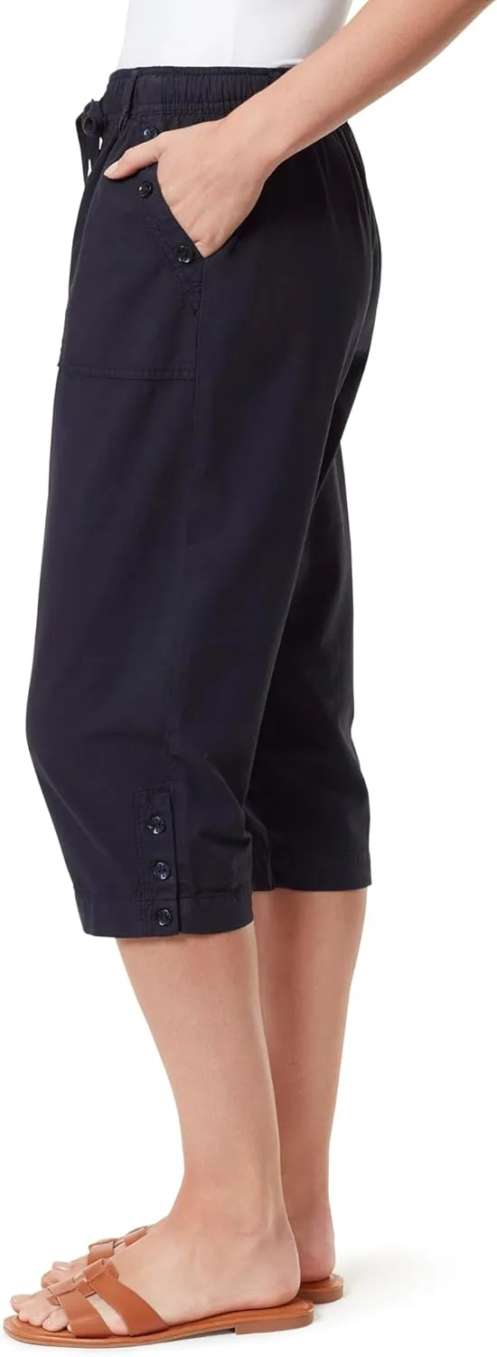 Gloria Vanderbilt Women's Hadlee Pull on Capri with High Rise and Drawstring Ties Standard