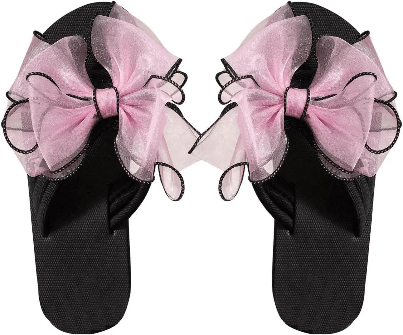 GORGLITTER Women's Bow Sandals Flip Flops Beach Sandals Flats Round Open Toe Slide Sandals