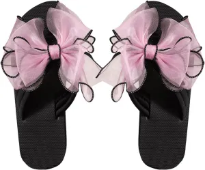 GORGLITTER Women's Bow Sandals Flip Flops Beach Sandals Flats Round Open Toe Slide Sandals
