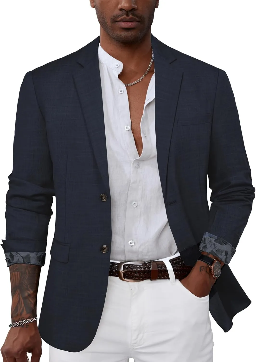 GRACE KARIN Men's Casual Blazer Suit Jackets 2 Button Lightweight Sport Coats