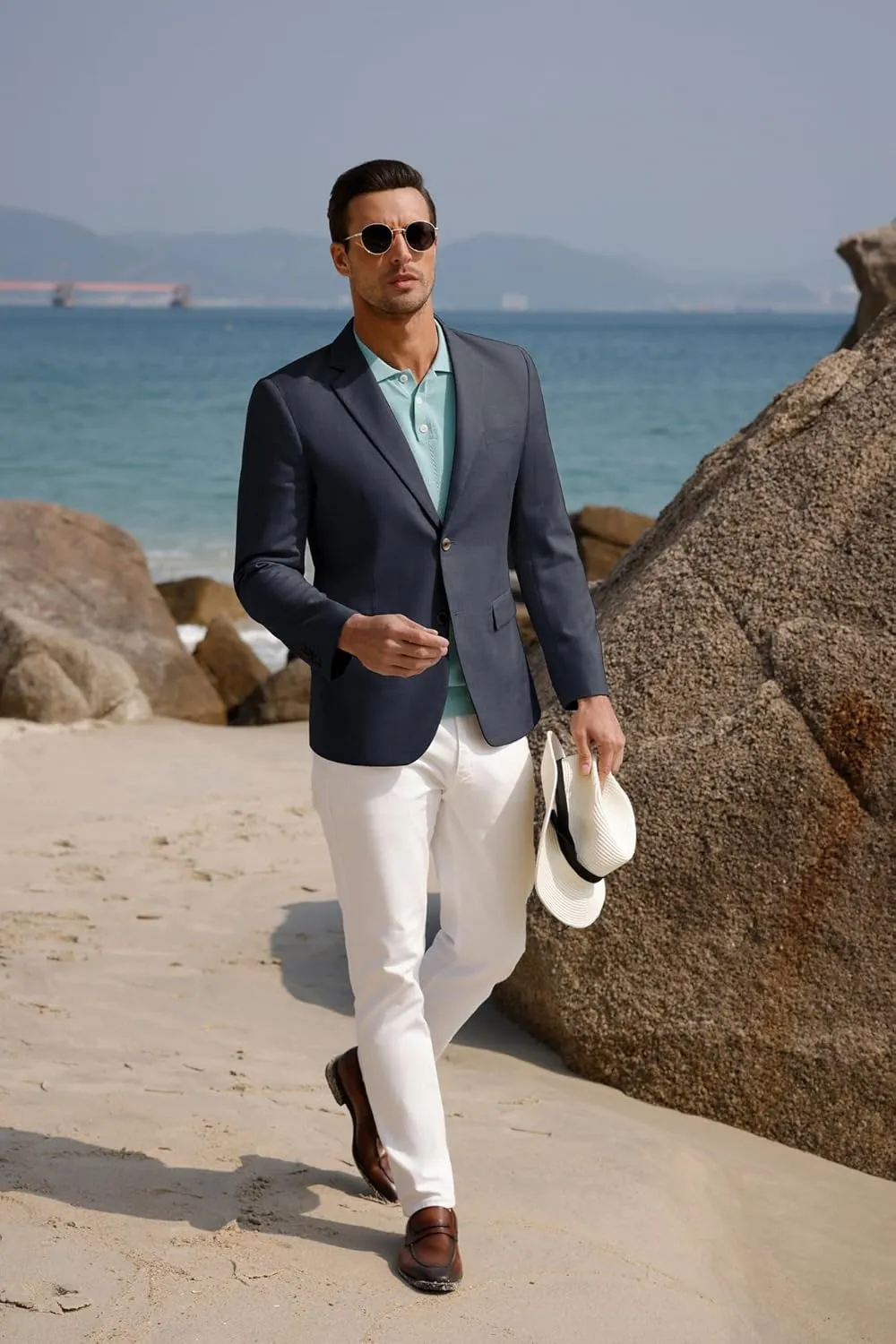 GRACE KARIN Men's Casual Blazer Suit Jackets 2 Button Lightweight Sport Coats