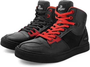 Grapelet Motorcycle Shoes for Men, Anti-Skid Motorcycle Riding Shoes Motocross Protective Boots with Side Zipper, Ankle Support Black,8
