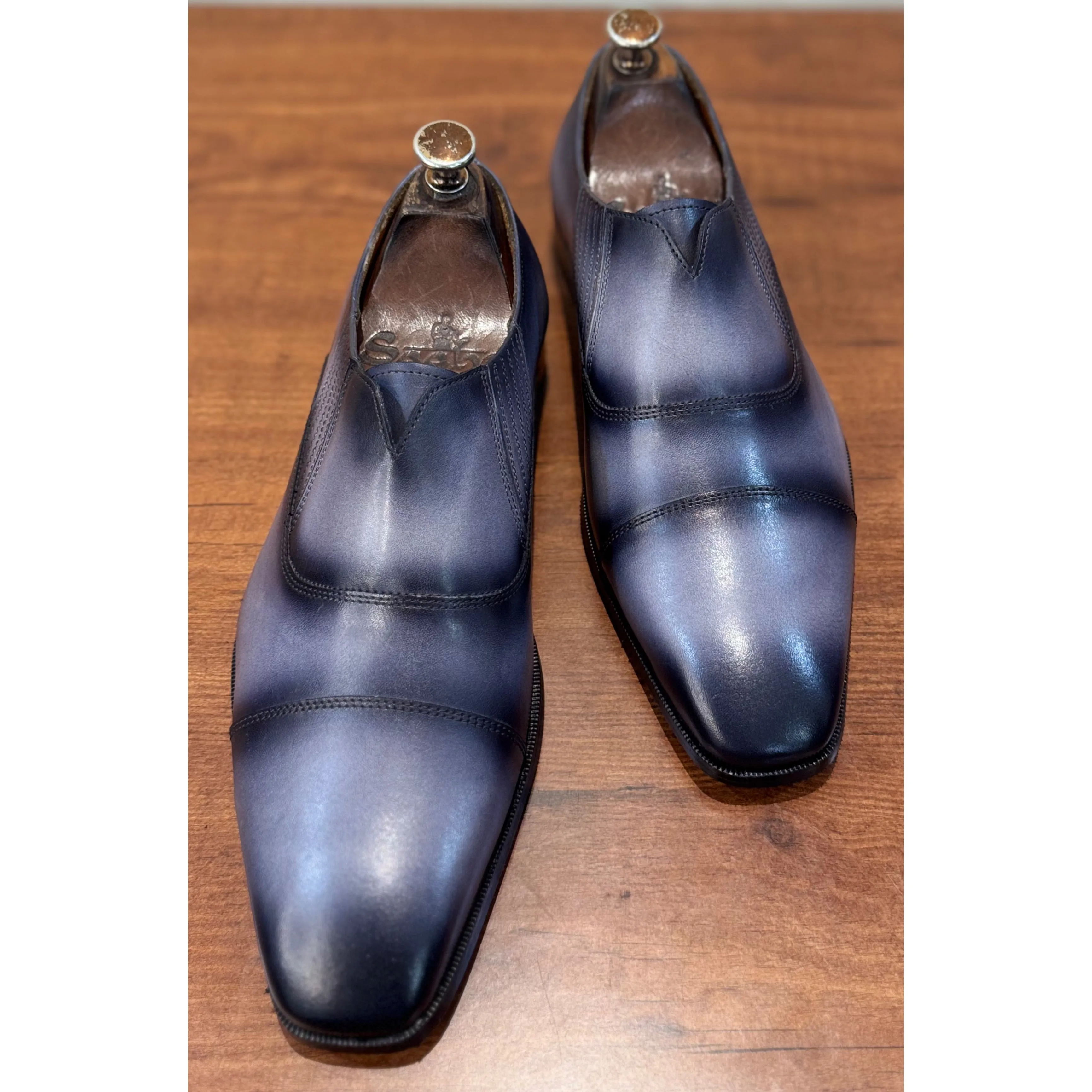 Grey Hand Patina Loafers Italia