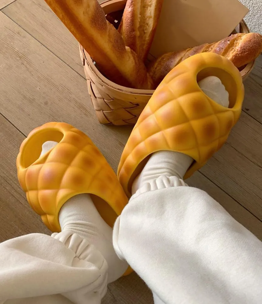 Halemet Cartoon Bread Sandals for Women 2025 Platform Sandals with Arch Support Comfort House Slides for Summer Outdoor 2025