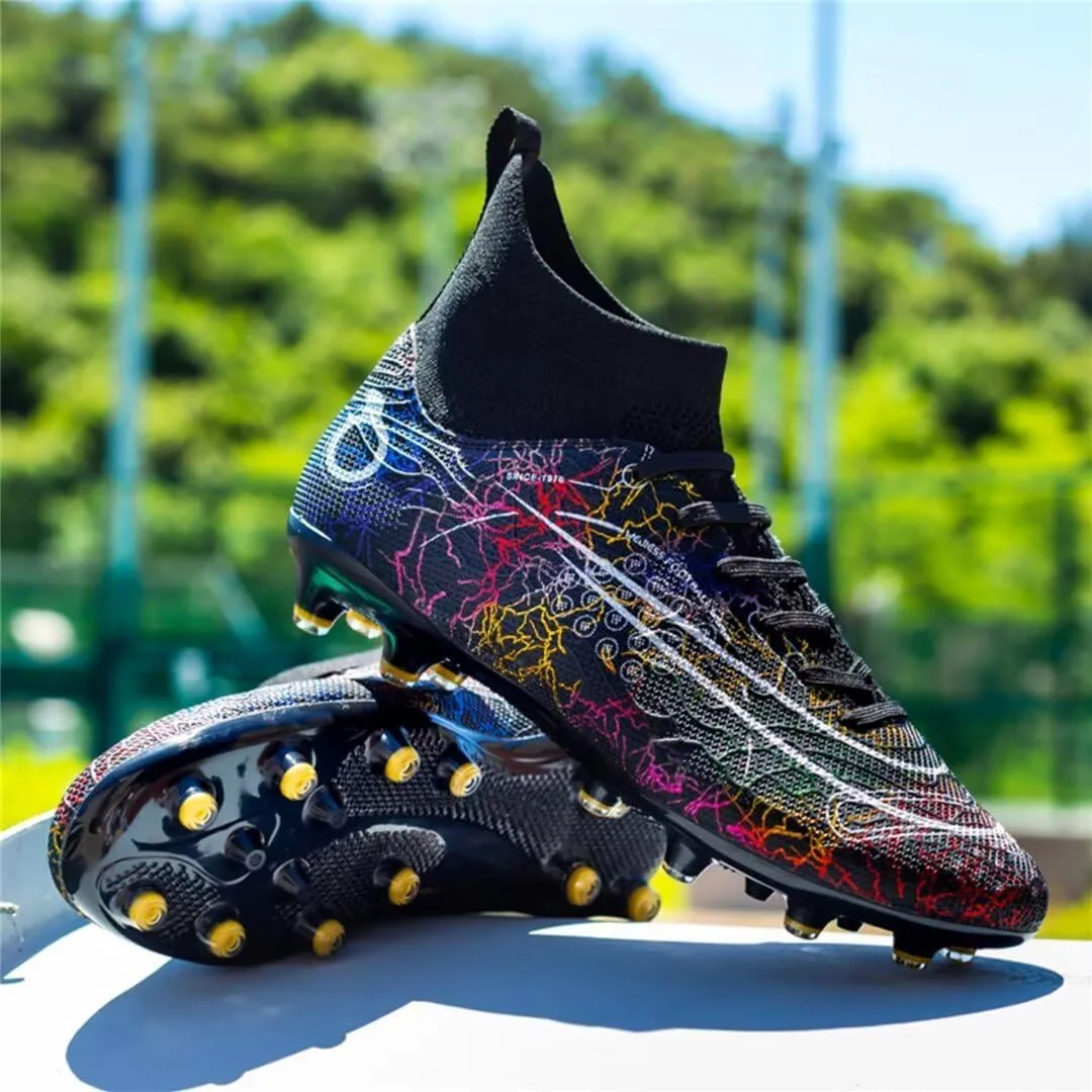 High-Top Soccer Cleats for Mens Womens Football Boots Youth Lightweight Professional Soccer Shoes Firm Ground