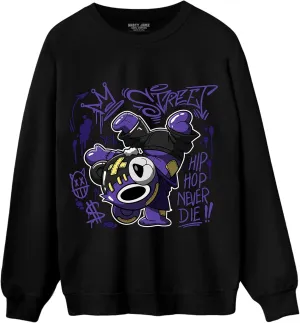 Hiphop BER Sweatshirt To Match 12s Field Purple - Sneaker Matching Shirt, Unisex Sweater Match Sneakers, Urban Streetwear Clothing, Sneaker Graphic Sweatshirt Design Printed