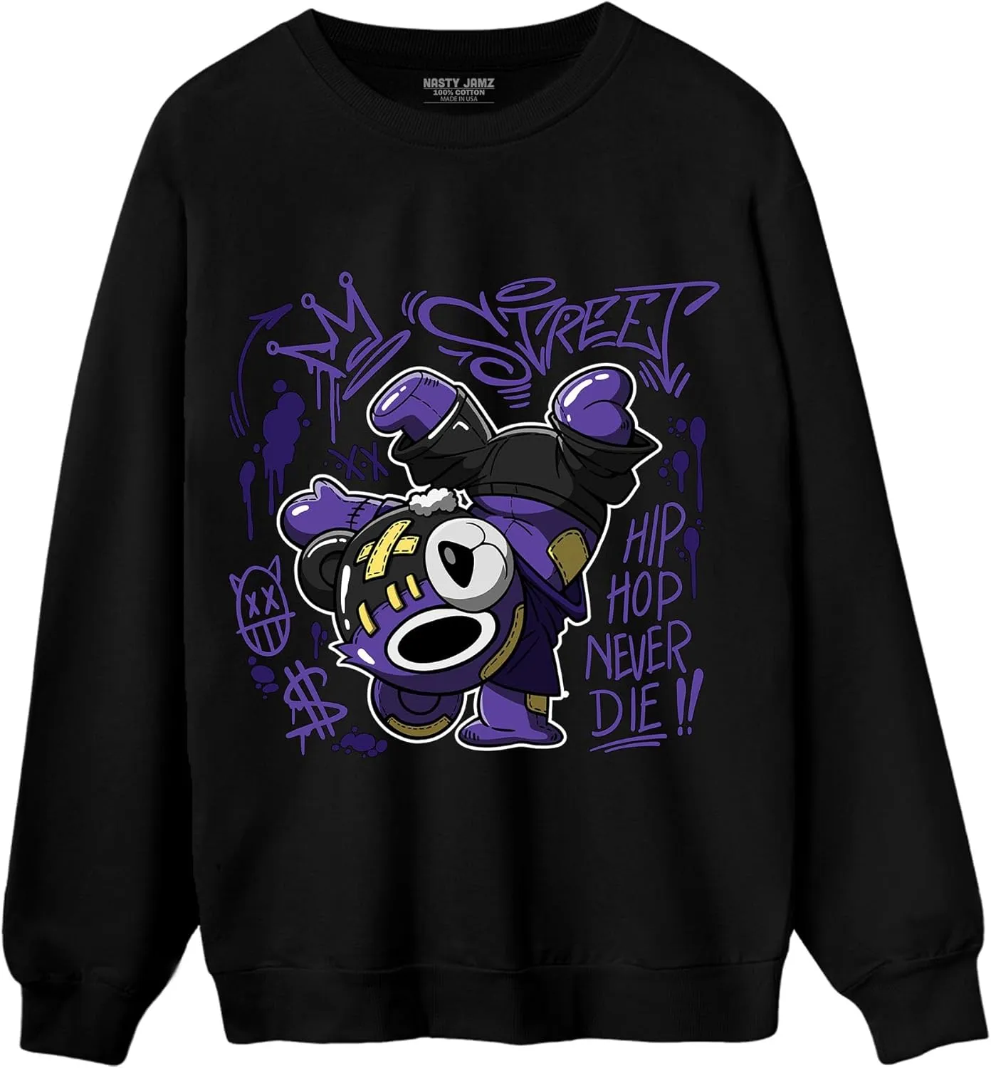 Hiphop BER Sweatshirt To Match 12s Field Purple - Sneaker Matching Shirt, Unisex Sweater Match Sneakers, Urban Streetwear Clothing, Sneaker Graphic Sweatshirt Design Printed