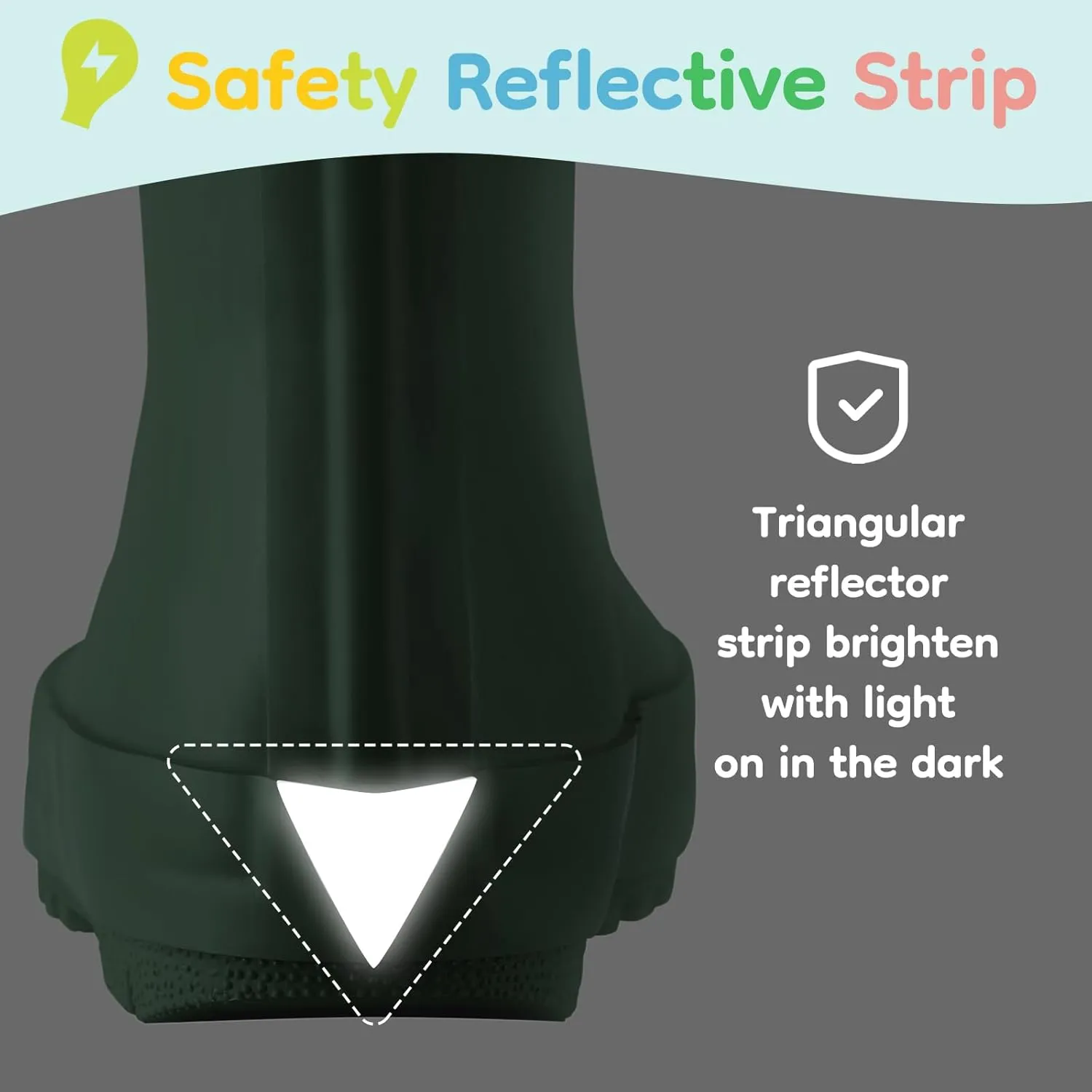 HISEA Rubber Rain Boots for Toddlers and Kids Boys Girls Lightwight Waterproof with Easy-on Handle