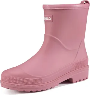HISEA Women's Rubber Rain Boots Waterproof Short Chelsea Boots for Garden Outdoor