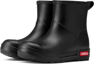 HISEA Women's Short Chelsea Boots Ankle Rubber Rain Boots for Garden Waterproof
