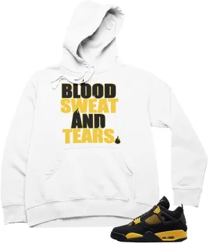 Hoodie To Match Jordan 4 Thunder Colors, Men's Hooded Sweatshirt Urban Clothing