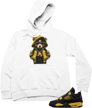 Hoodie To Match Jordan 4 Thunder Colors, Men's Hooded Sweatshirt Urban Clothing