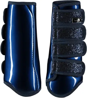 HORZE Protection Boots with Glitter - Dark Blue - Pony