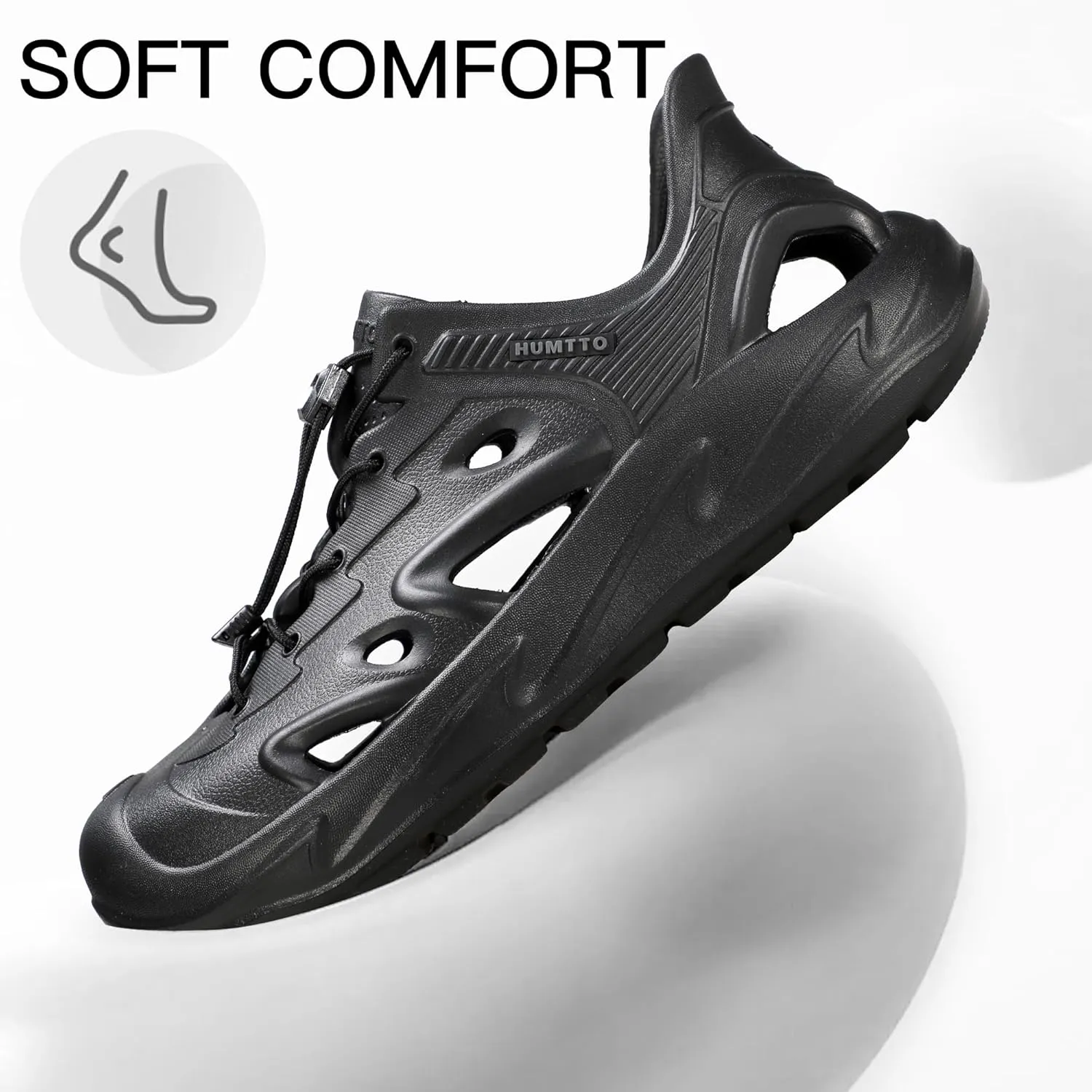 HUMTTO Men's Summer Sports Sandals Breathable Quick-Drying Soft Bottom Slippers Outdoor Wading Tracing Beach Shoes Water Activities Shoes