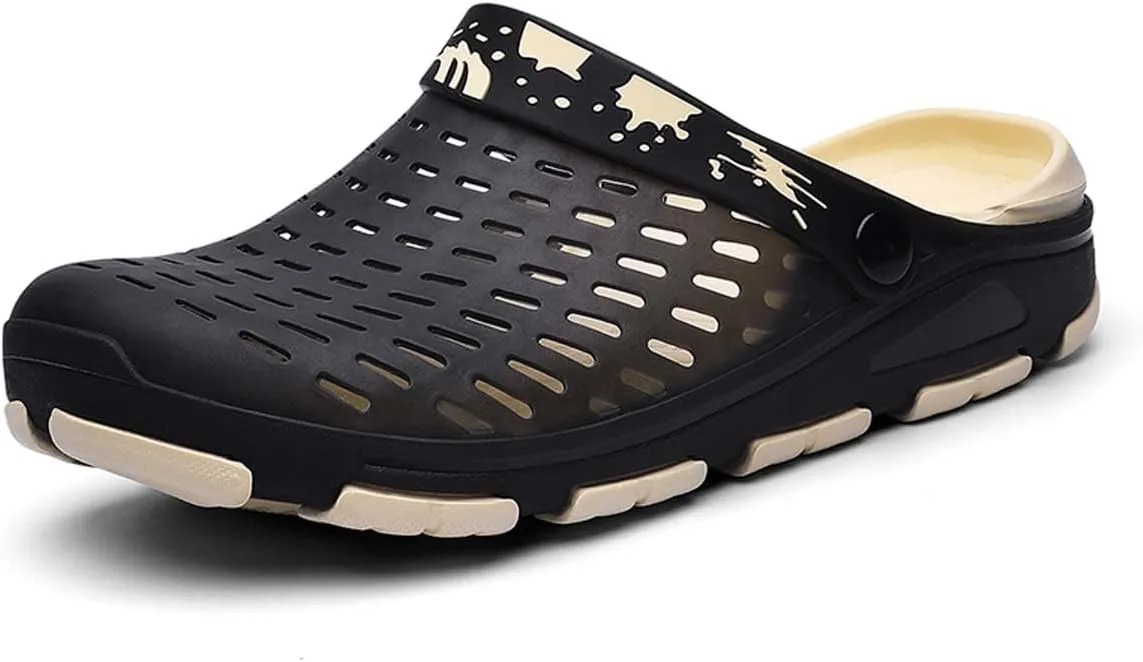 HYDLONGR Men's Women's Comfortable Non-Slip Garden Sandals Quick-Qrying Beach Slippers Breathable Clogs Shoes