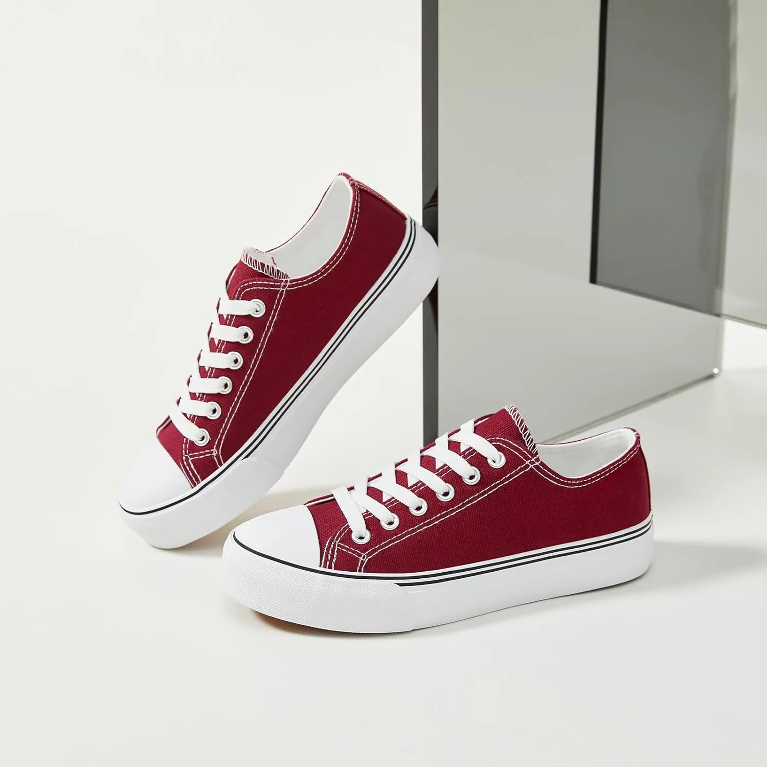 Iarus Womens Canvas Shoes Low top Sneakers for Womens Fashion Casual Shoes Walking Comfortable Shoes