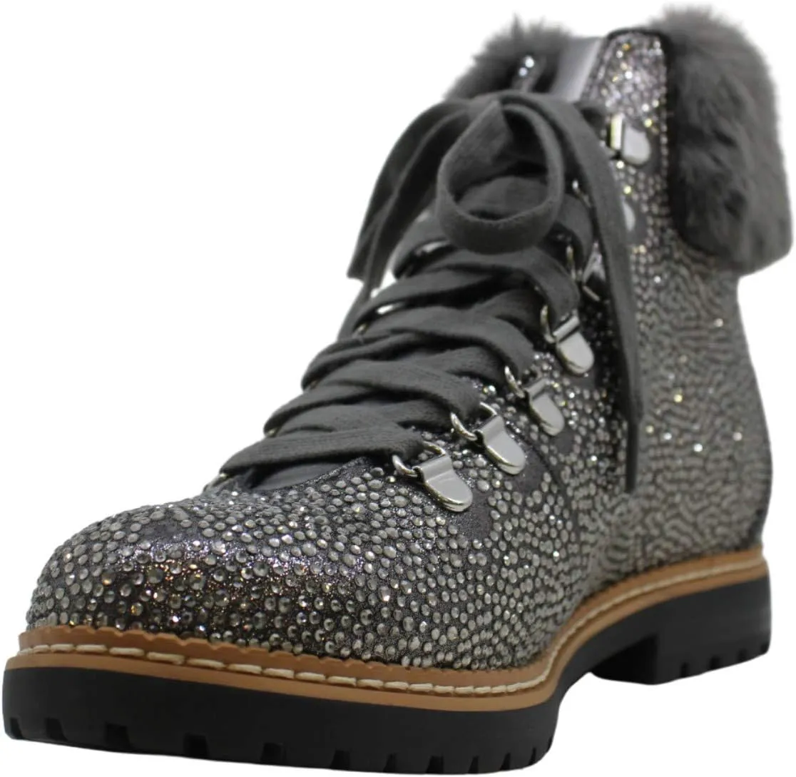 INC Womens Pravale 3 Embellished Textured Lace-Up Boot