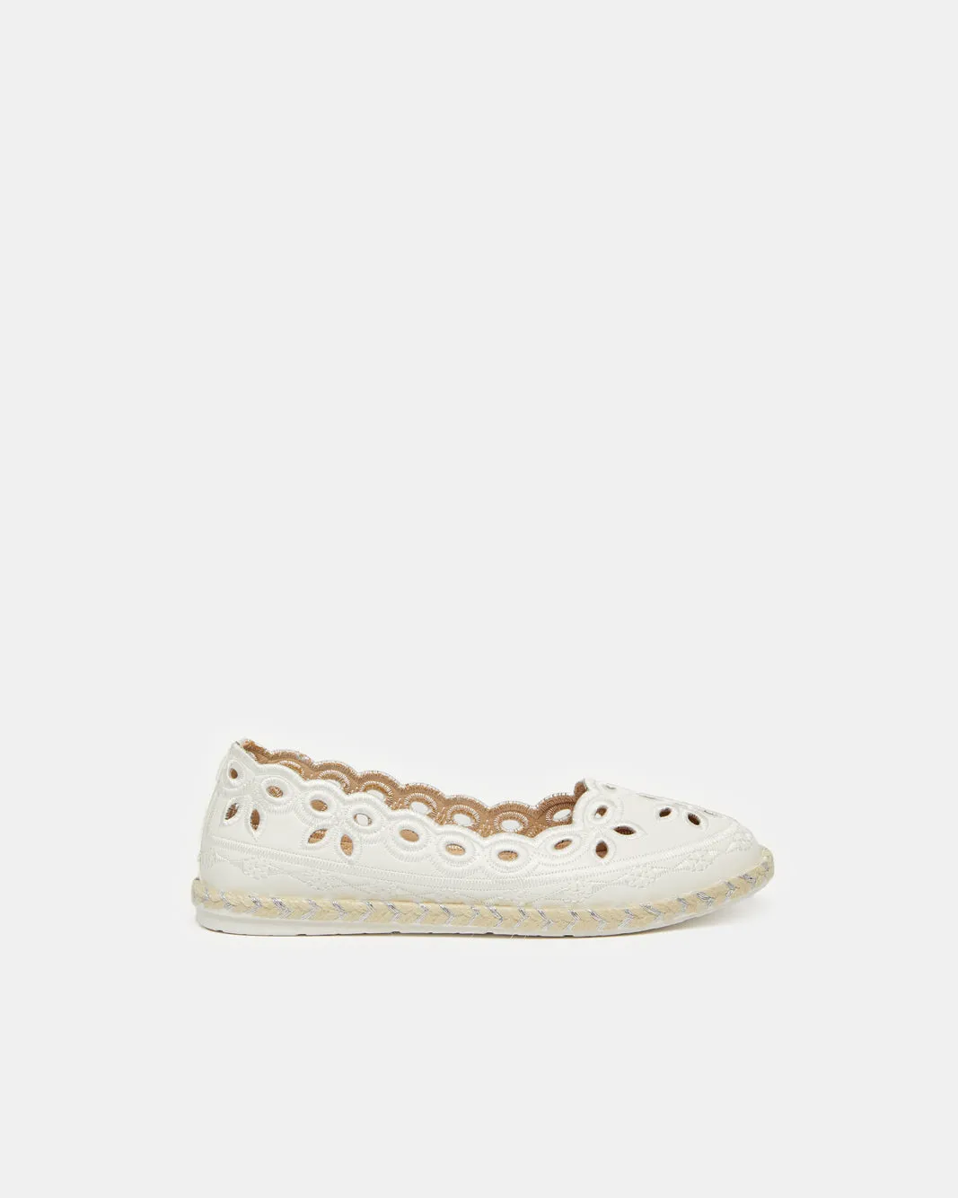 Infant Girls White Embroidery Espadrilles