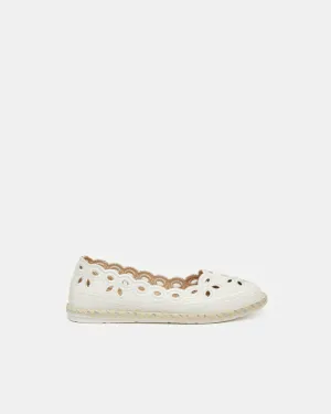 Infant Girls White Embroidery Espadrilles