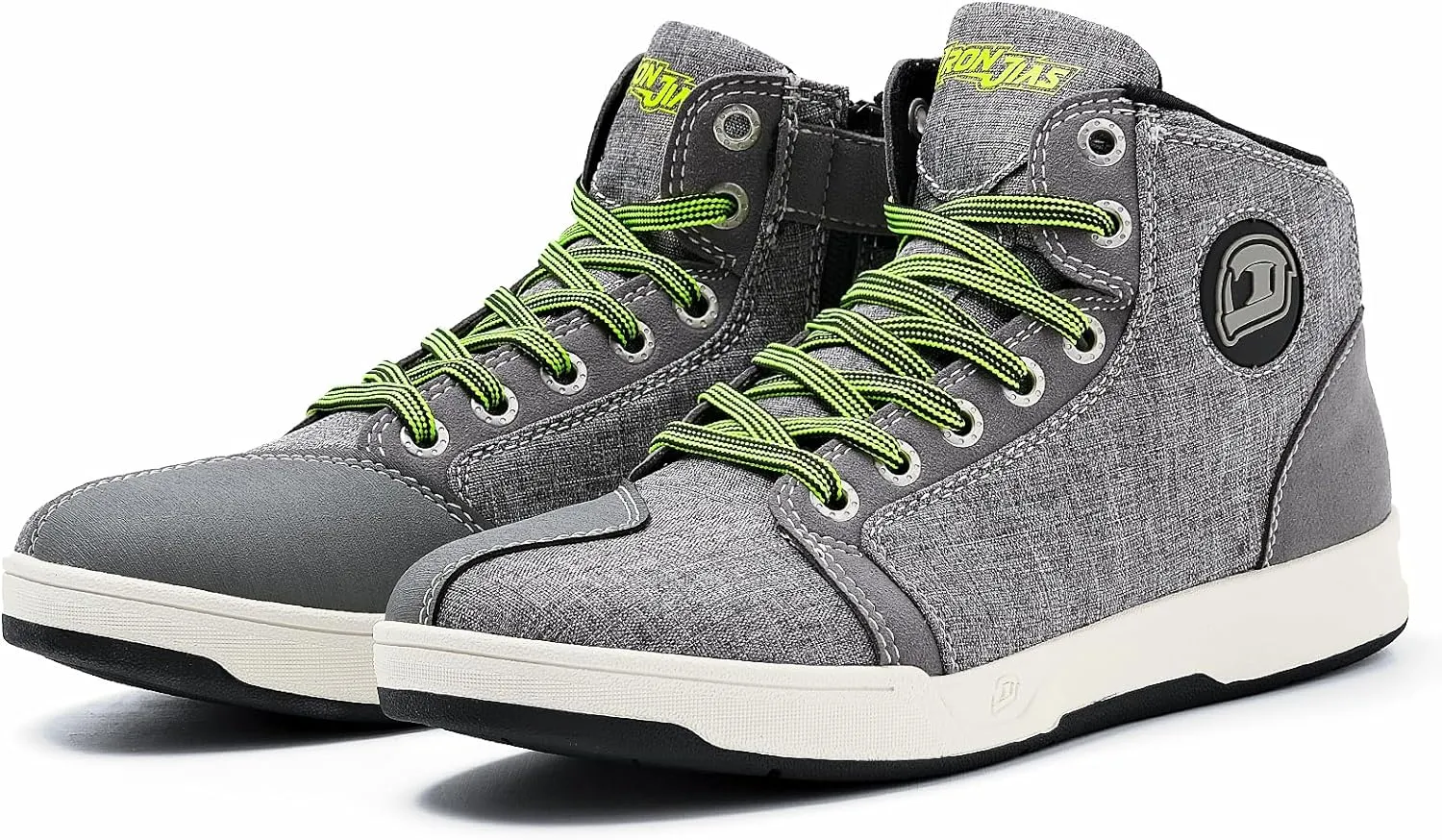 IRON JIA'S Motorcycle Shoes for Men, Breathable Anti-Slip Protective Gear, Powersport Casual Motorcycle Riding Boots (Grey 11)