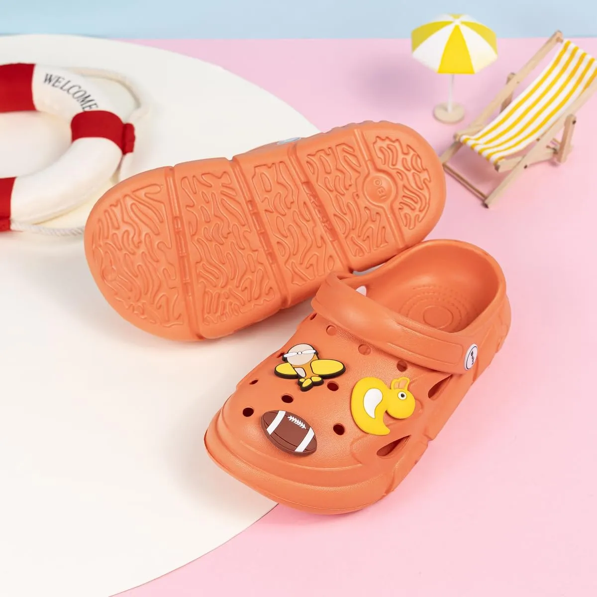 ISINER Boys Girls Toddler Clogs Garden Glogs Sandals Cute Summer Water Shoes Slip On Clogs Indoor Outdoor Children Beach Pool Shoes