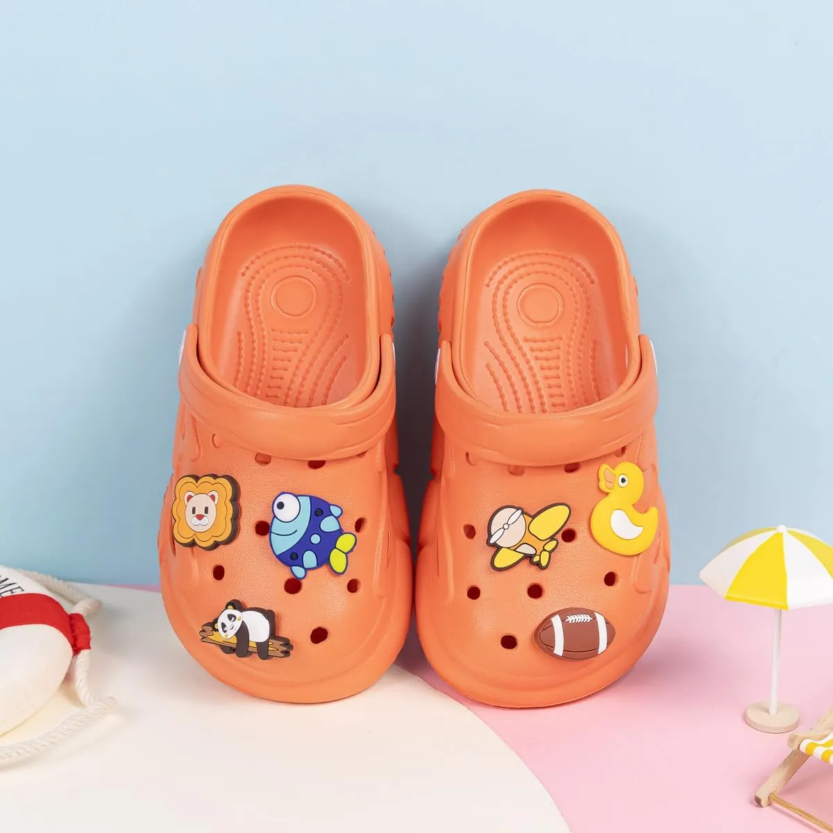 ISINER Boys Girls Toddler Clogs Garden Glogs Sandals Cute Summer Water Shoes Slip On Clogs Indoor Outdoor Children Beach Pool Shoes