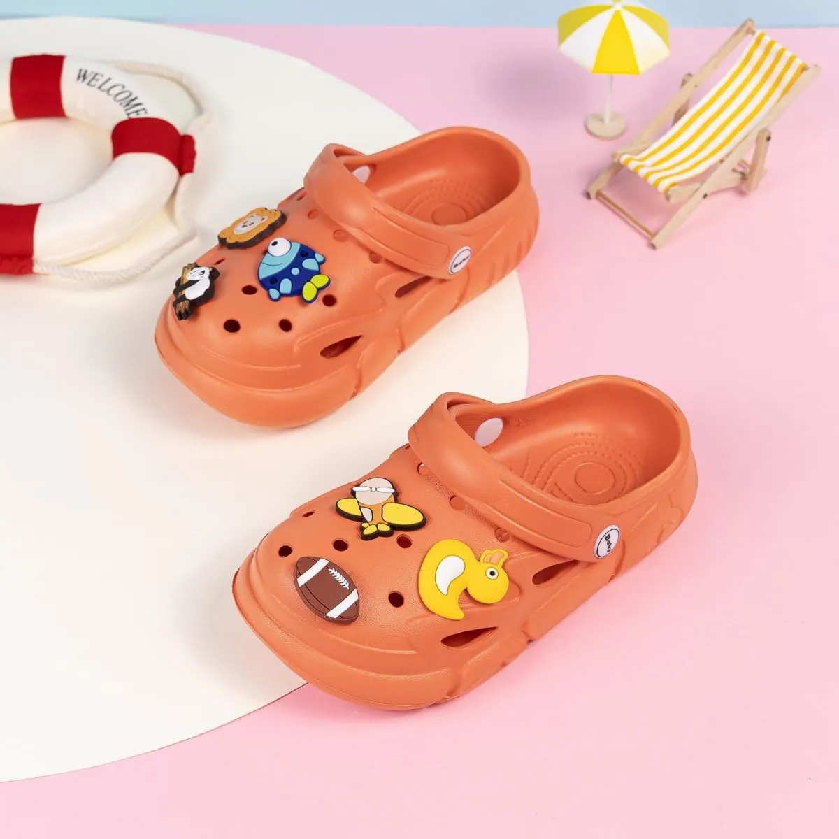 ISINER Boys Girls Toddler Clogs Garden Glogs Sandals Cute Summer Water Shoes Slip On Clogs Indoor Outdoor Children Beach Pool Shoes