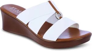 ITALIAN Shoemakers Womens Lucita Wedge Sandals 10 White