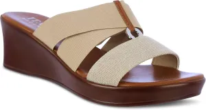 ITALIAN Shoemakers Womens Lucita Wedge Sandals 8 Taupe