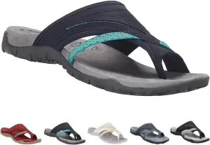 Ivieicip Women Orthopedic Sandals with Arch Support Flip Flops for Plantar Fasciitis Comfort Sandals with Toe Ring Loop