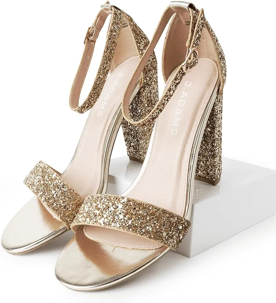 J. Adams Shirley Heels for Women - Ankle Strap High Heel Dressy Sandals