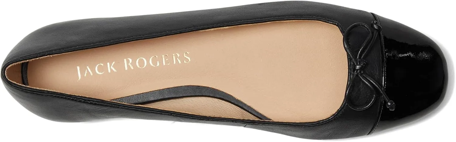 Jack Rogers Women's Kenlyn Cap Toe Ballet-Leather/Patent Flat
