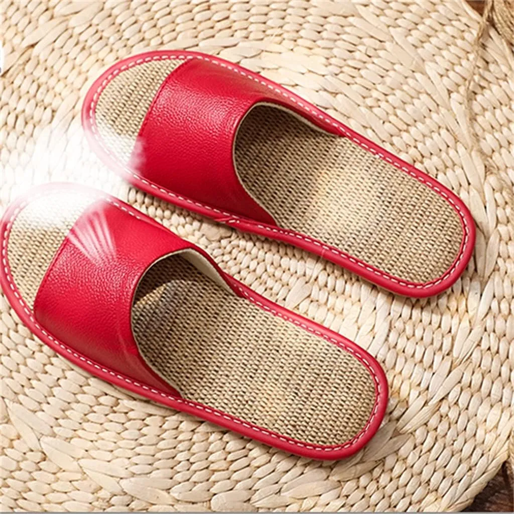 Japanese Linen Sandals Aand Slippers Non-slip Deodorant Sweat-absorbent Indoor Slippers Men's Soft Sole