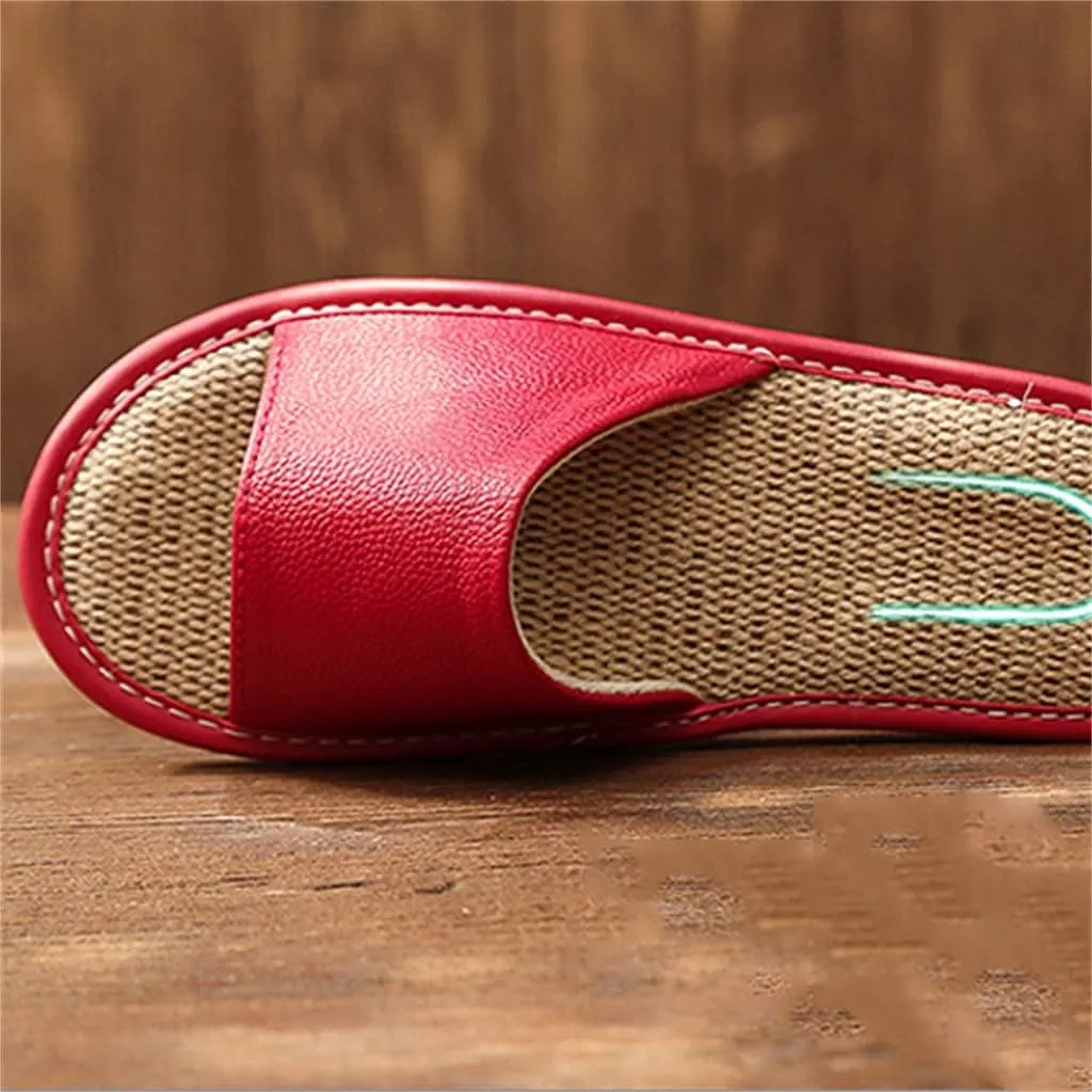 Japanese Linen Sandals Aand Slippers Non-slip Deodorant Sweat-absorbent Indoor Slippers Men's Soft Sole