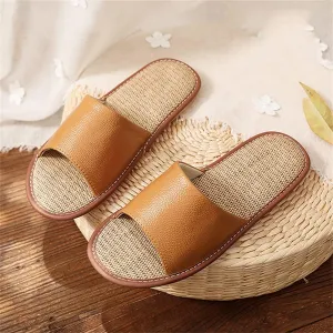 Japanese Linen Sandals Aand Slippers Non-slip Deodorant Sweat-absorbent Indoor Slippers Men's Soft Sole