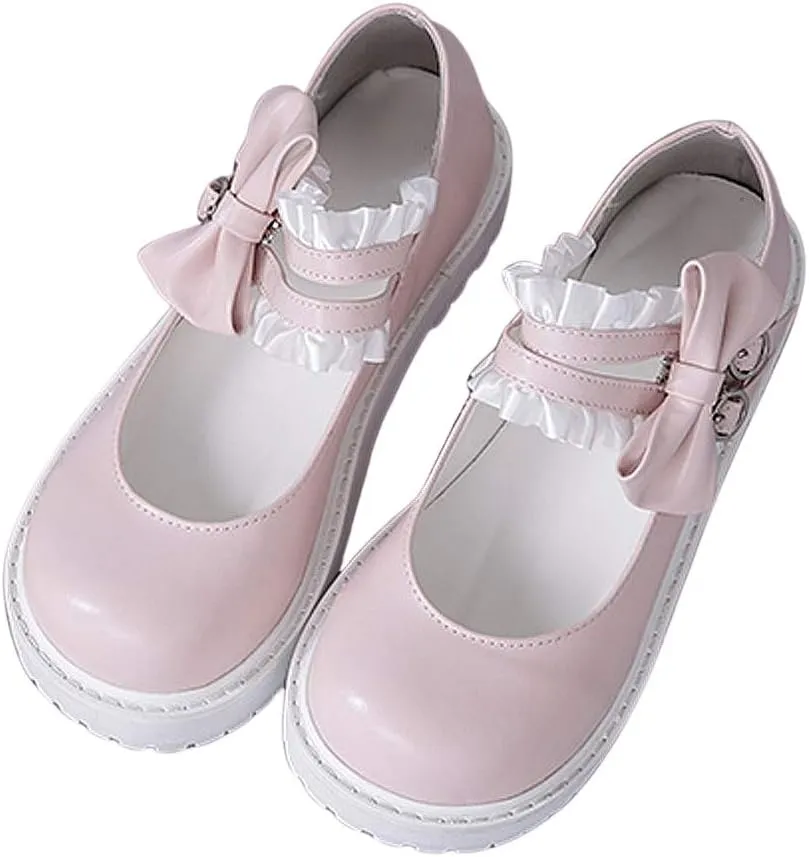 Japanese Sweet Lolita Flat Shoes Maid Cosplay Mary Jane Shoes
