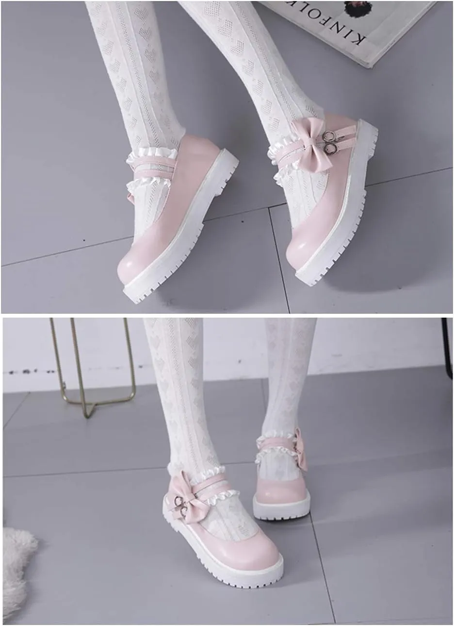 Japanese Sweet Lolita Flat Shoes Maid Cosplay Mary Jane Shoes