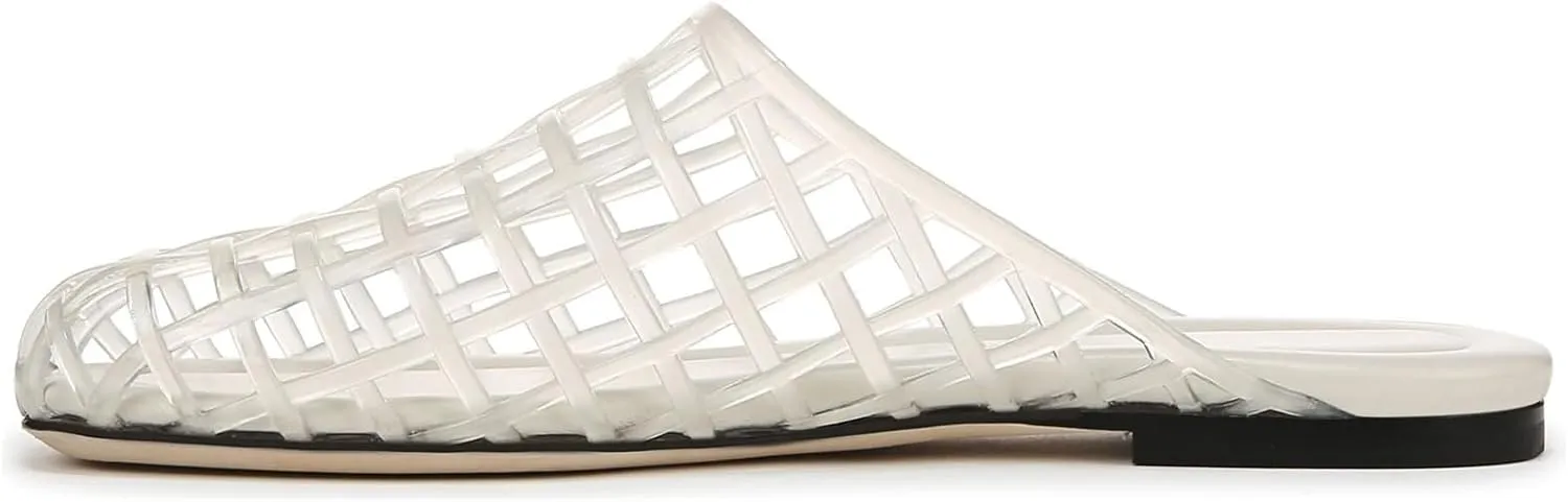 Jelly Shoes for Women Clear Jelly Mesh Slides Sandals Comfortable Closed Round Toe Flat Sandals Slip On Summer Beach Slippers