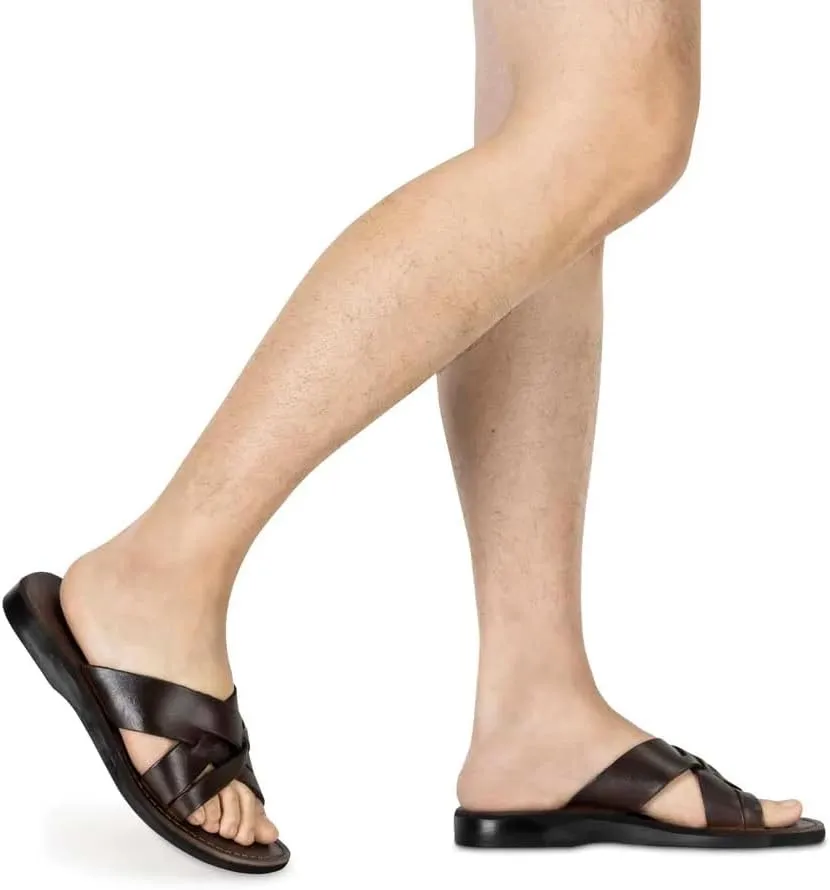 Jesse - Leather Woven Strap Sandal - Mens Sandals