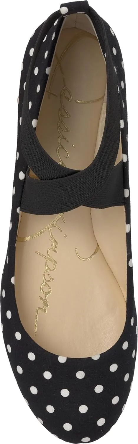 Jessica Simpson Mandayss Women's Pull-On Criss-Cross Ankle Ballet Flats Shoes