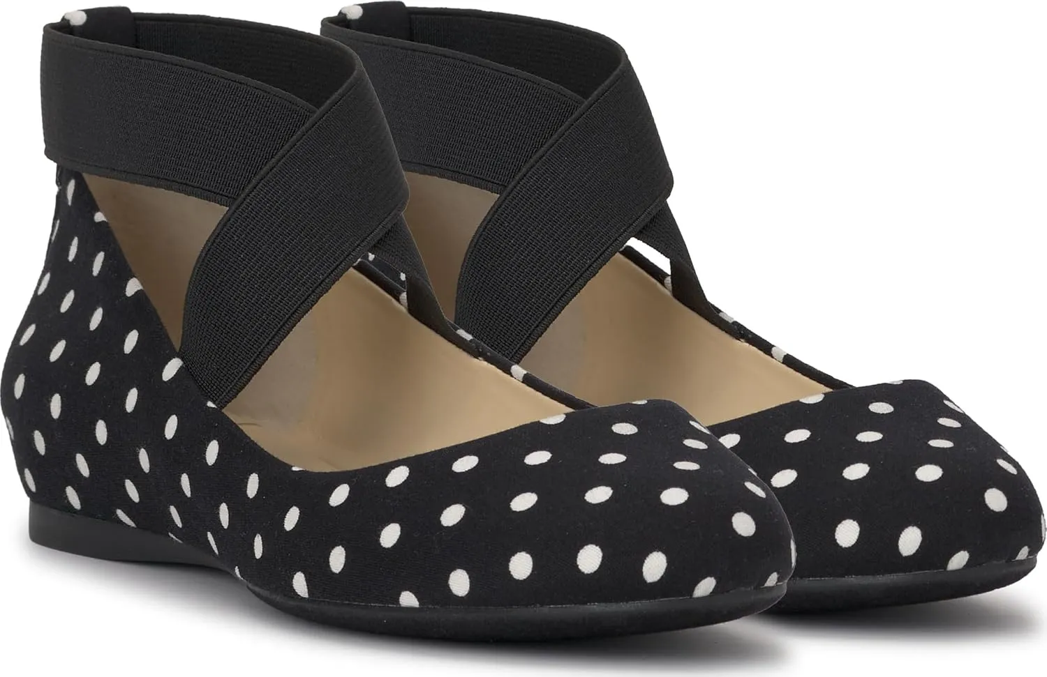 Jessica Simpson Mandayss Women's Pull-On Criss-Cross Ankle Ballet Flats Shoes