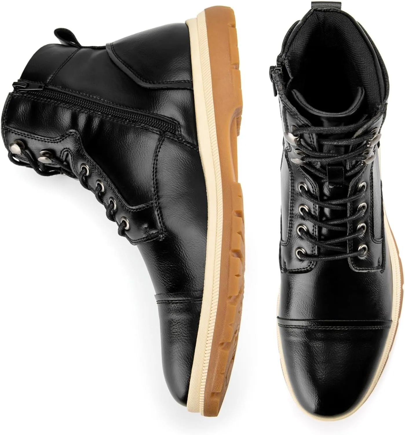 JITAI Men's Dress Oxfords Lace-Up Boots, Comfortable Casual Hiking Winter Work Shoes with Rubber Sole