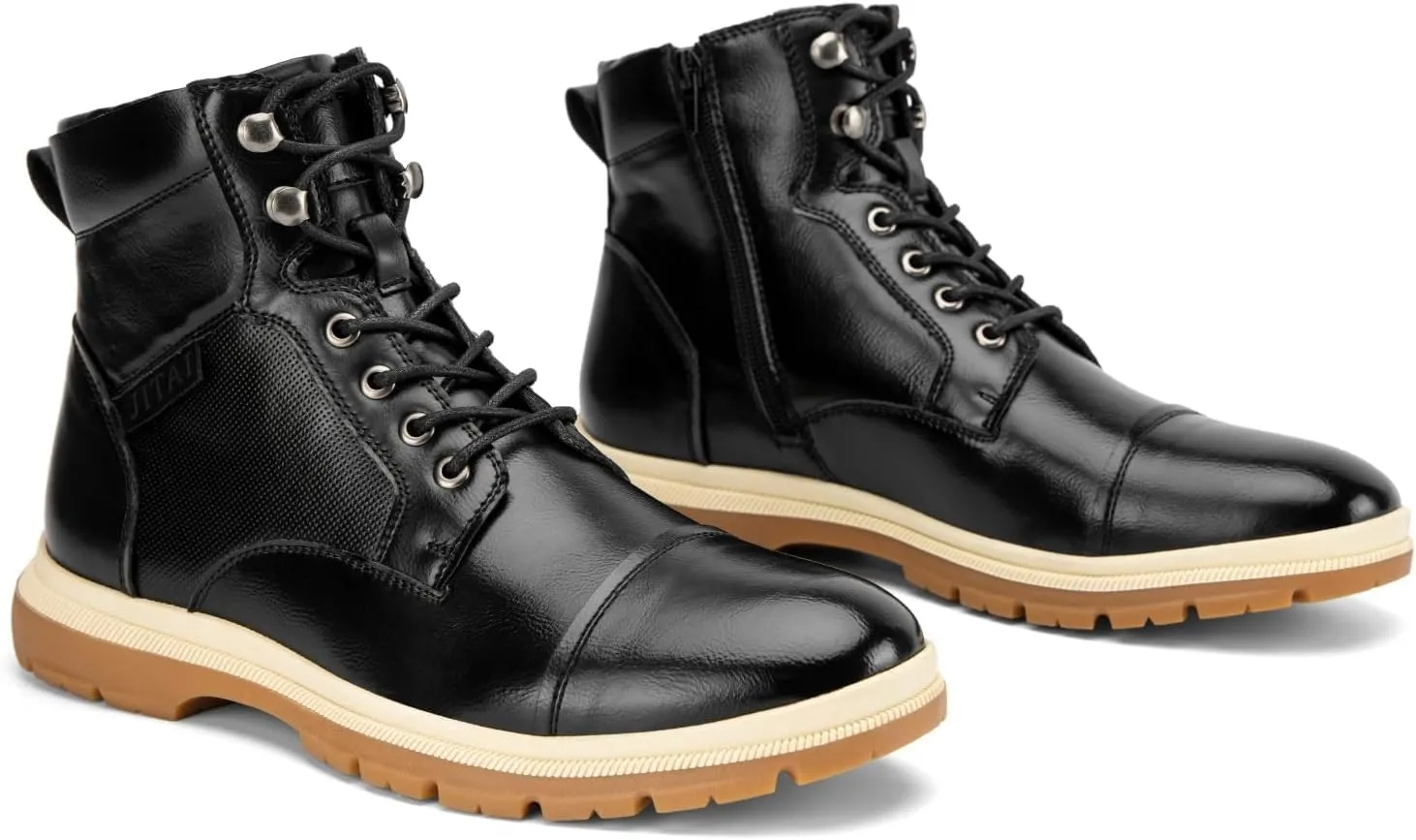 JITAI Men's Dress Oxfords Lace-Up Boots, Comfortable Casual Hiking Winter Work Shoes with Rubber Sole